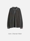 Tod pigment stripe collar sleeve