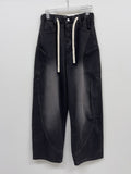 [unisex] Pocket banding balloon wide denim