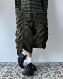 Nylon Shirring Bermuda Pants