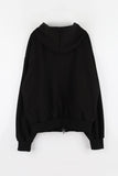 Lining mink fur) Ponpo easy hood zip-up