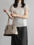 [Premium] Orea High Neck Short Sleeve Pleated T-Shirt