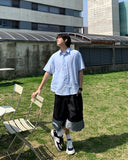 Cooling See-Through Stripe Short Sleeve Shirt