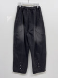 [unisex] Pocket banding balloon wide denim