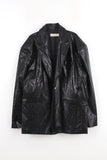 Antique snap crack leather jacket