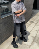Dark Destroyed Damage Bermuda Denim