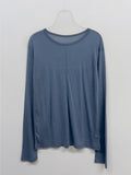 Pin-Tuck Tencel See-Through T-Shirt