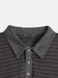 Tod pigment stripe collar sleeve