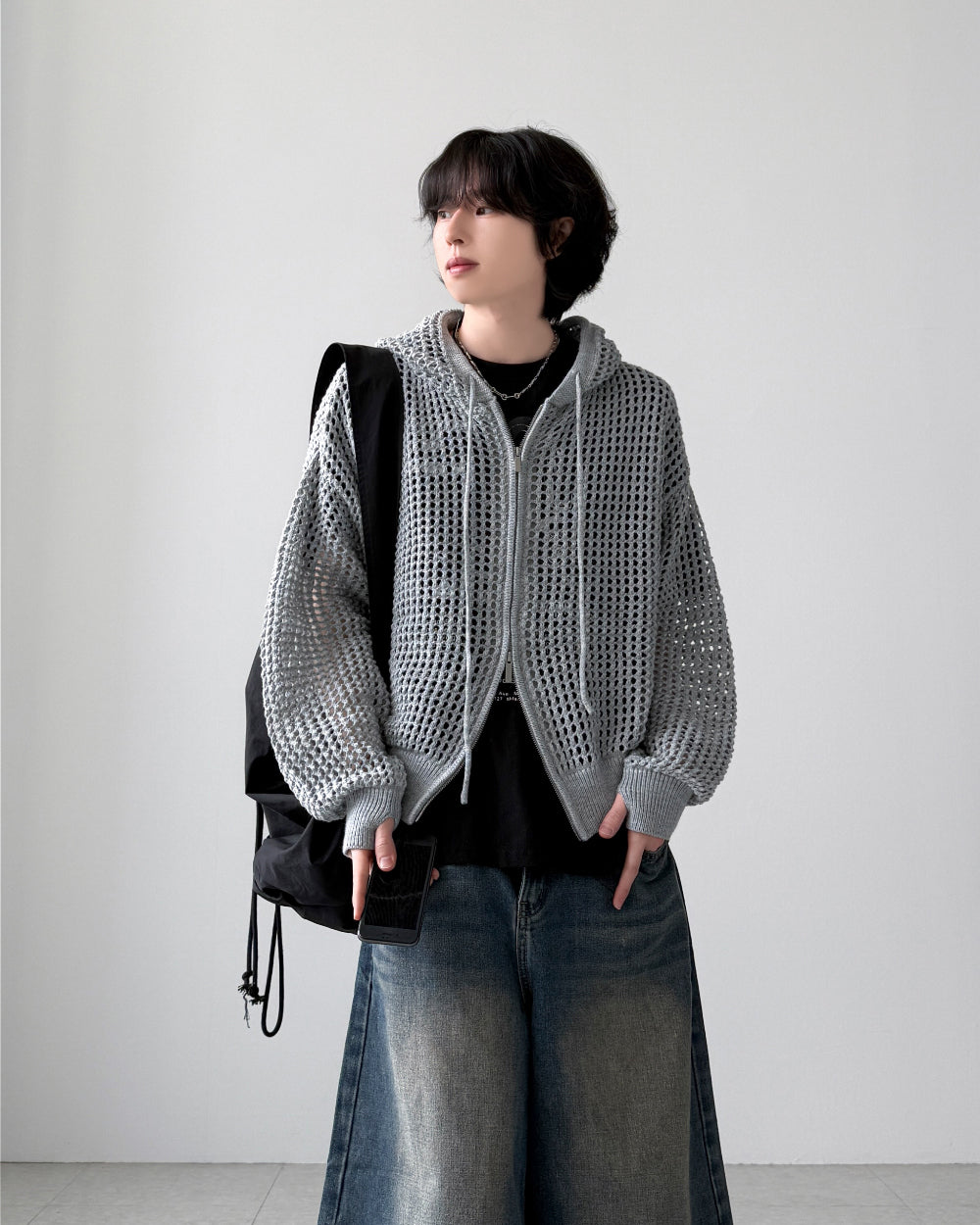【YOURNUS】Hitori Net Hood Zip-up YOURNUS (ユアノス) - ヒトリネットフードジップアップ / Hitori