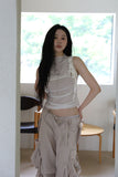 Soi mesh shirring sleeveless
