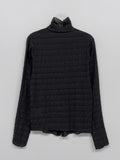 Block High Neck See-Through Blouse