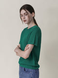 [Premium] Whole Garment Linne Round Short Sleeve Knit
