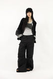 Nylon zipper open pants