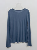 Pin-Tuck Tencel See-Through T-Shirt