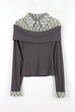 Peril check long sleeve shirt top