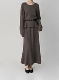[Premium] Whole Garment Suare Knit Set-up Top