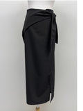 Striped Twist Wrap Long Skirt