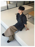 Loose Patch Washed Half Shirt