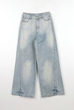 Loose fit studs fringe denim