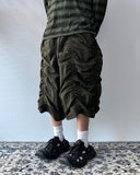 Nylon Shirring Bermuda Pants