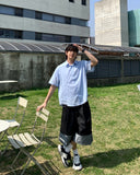 Cooling See-Through Stripe Short Sleeve Shirt