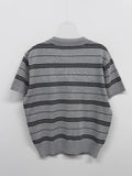 [Short sleeve ver.] Symbol stripe collar knit