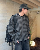 Marlon hood knit zip up
