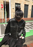 LEATHER BIKE BUTTON JACKET