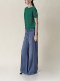 [Premium] Whole Garment Linne Round Short Sleeve Knit