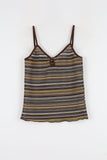 Two-tone ethnic sleeveless top