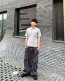Belted Dyeing Cargo Pocket Pants