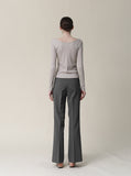[Premium] Dove Slim U-Neck Long Sleeve Tee