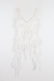 Wave ruffle chiffon sleeveless