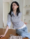 Marine Roll Up Collar T-Shirt