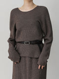 [Premium] Whole Garment Suare Knit Set-up Top