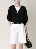 [Premium] Whole Garment Ash One Button Cardigan