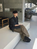 Loose Patch Washed Half Shirt