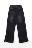 Side pin tuck rivet denim
