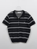 [Short sleeve ver.] Symbol stripe collar knit
