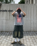 USA Flag Crop Short Sleeve Tee