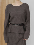 [Premium] Whole Garment Suare Knit Set-up Top