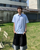Cooling See-Through Stripe Short Sleeve Shirt