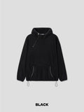 Foil fleece diagonal half zip-up