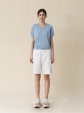 [Premium] Whole Garment Marsil Linen V Short Sleeve Knit