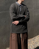 Pigment Stripe Collar Long Sleeve