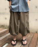 Button Cargo Pocket Bermuda Pants