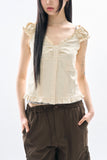 Maria frill puff blouse