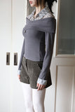 Peril check long sleeve shirt top