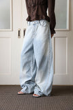 Loose fit studs fringe denim