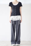 Lunine shirring layered pants