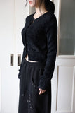 Rabbit Crop Fur Cardigan